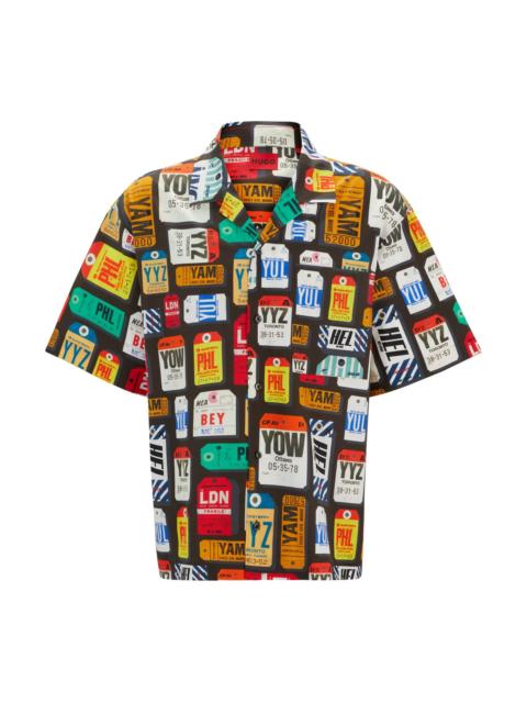 OVERSIZE-FIT SHIRT IN SEASONAL-PRINT COTTON POPLIN