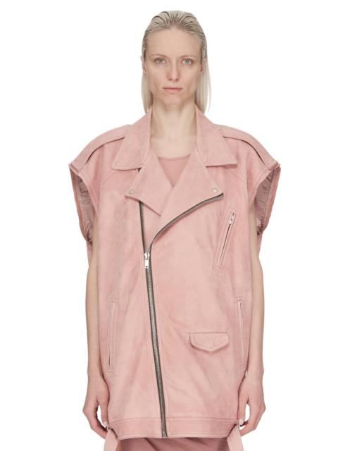 biker-style leather waistcoat