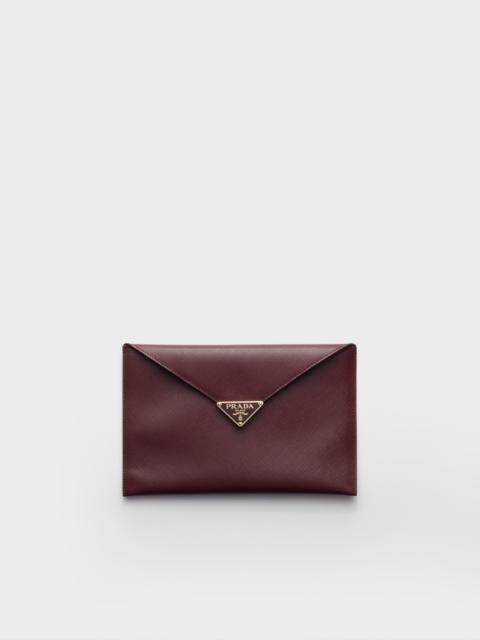 Saffiano leather envelope clutch