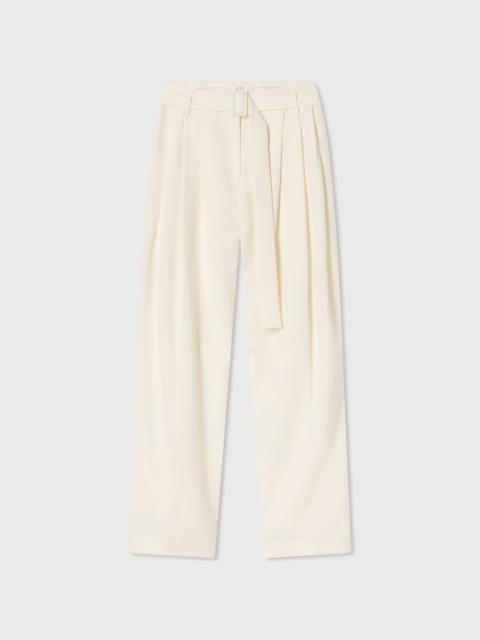 Belted Pleated Pant in Cotton