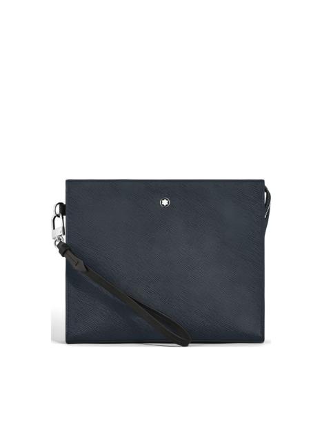 Sartorial leather square-shape clutch bag