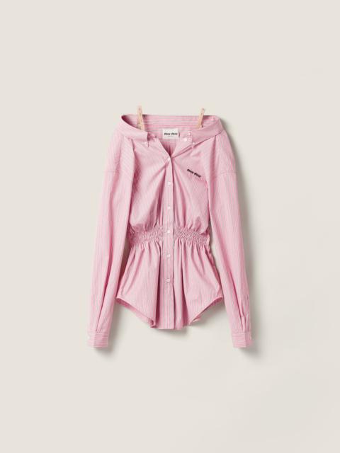 Striped poplin dress