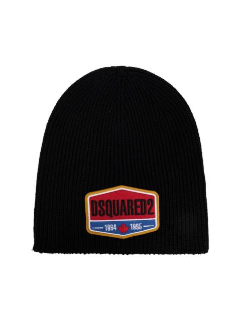 logo-appliquÃ© wool beanie