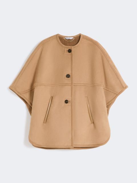 Camel teddy and suede effect fabric cape - CAMEL