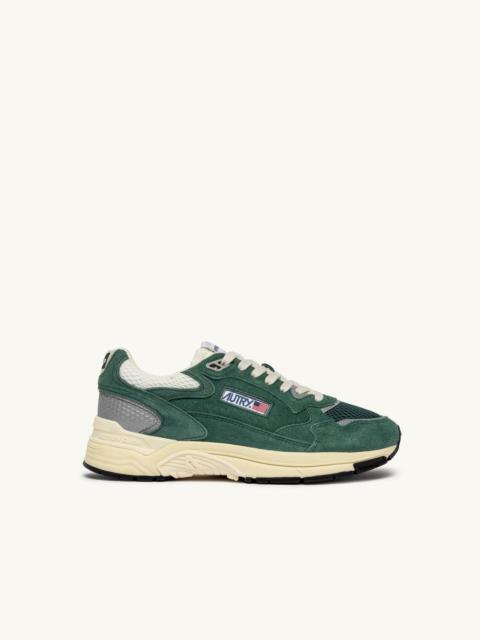 HYPERWAY SNEAKERS IN MALACHITE COLOR AND SILVER-TONE SUEDE AND MESH