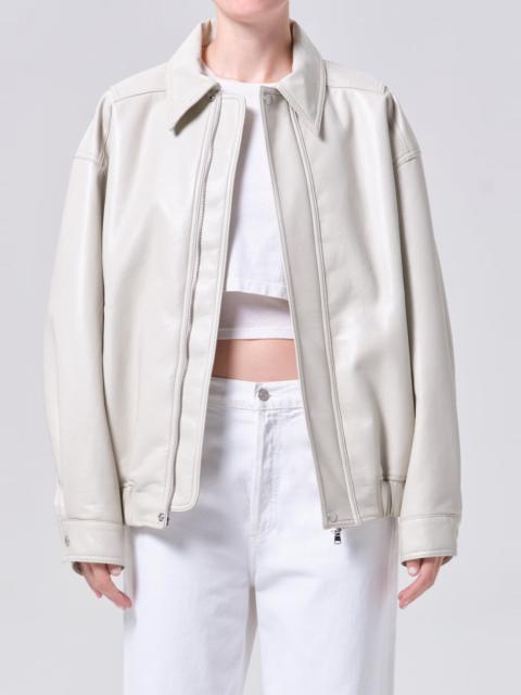 ASTON BOMBER (RECYCLED LEATHER) IN BUFF