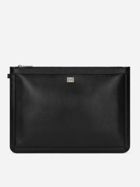 Large calfskin pouch