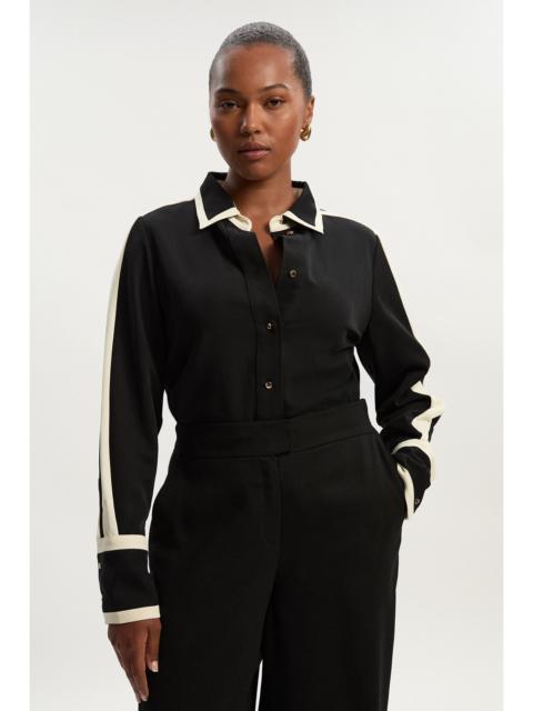 Plus Size Colour block Twill Woven Shirt