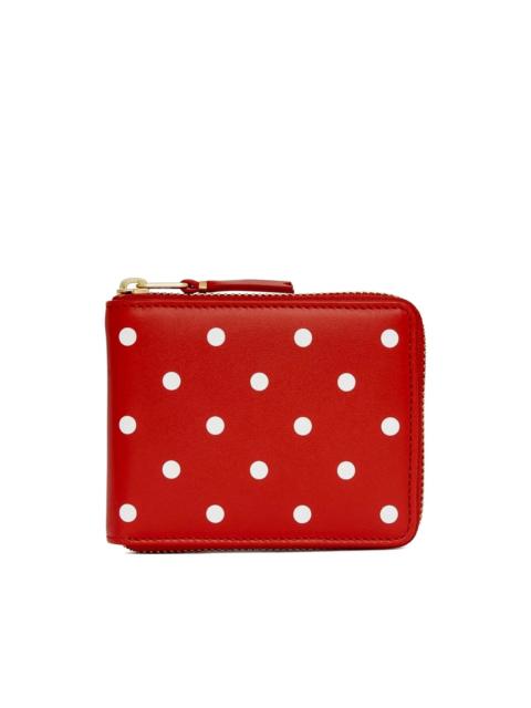 polka-dot zip-around wallet