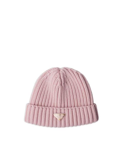 triangle-logo beanie hat