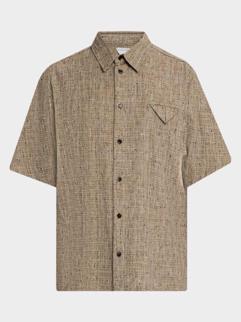 Men's Fleck Triangle-Pocket Short-Sleeve Shirt