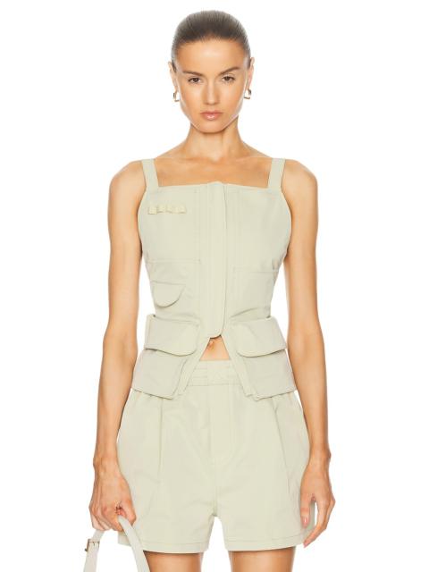 Tech Gabardine Apron Top