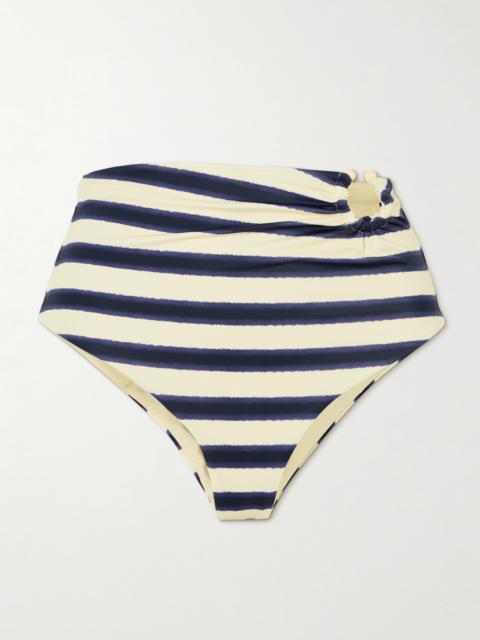 Marinera Embellished Striped Recycled Bikini Briefs