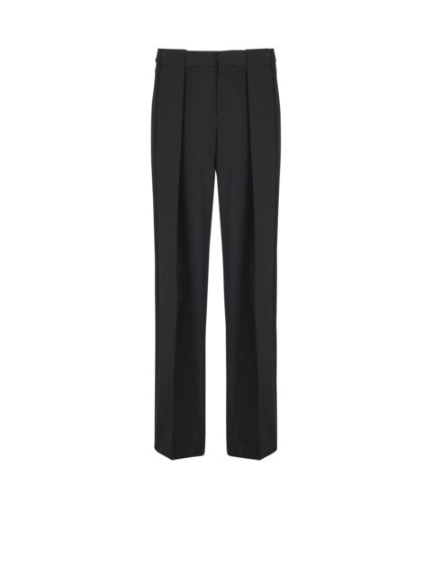 Pleated grain de poudre trousers