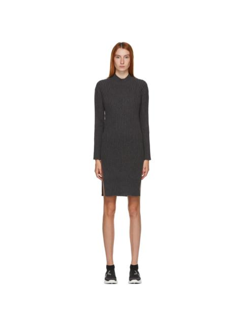 Grey Ribbed Short Dress