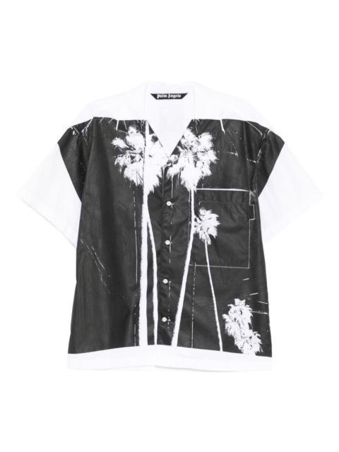 palm tree-print cotton shirt