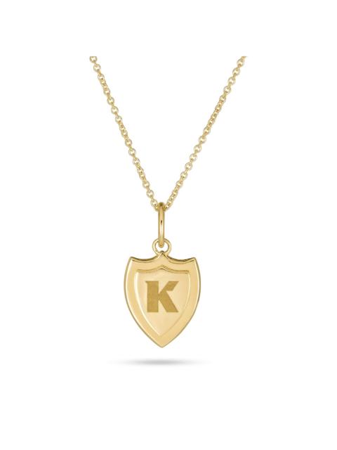 Small Gold Initial Crest Necklace