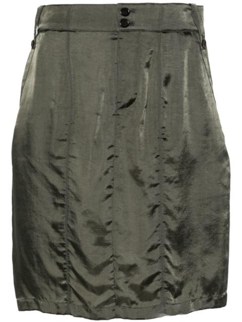 satin pencil mini skirt