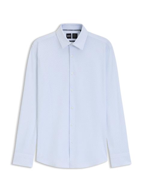 SLIM-FIT SHIRT IN PRINTED PERFORMANCE-STRETCH JERSEY