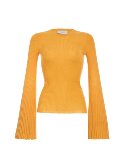 Soraya Knit Sweater in Yellow Merino Wool