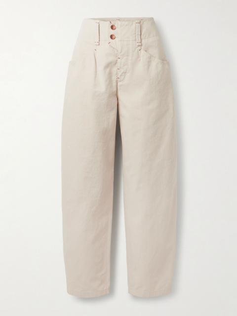 Oumaya high-rise barrel-leg jeans Ecru