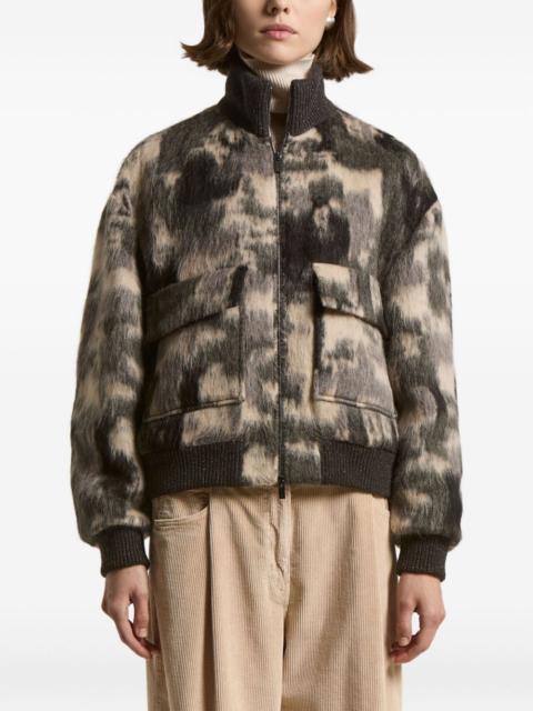 camouflage-pattern zip-front jacket