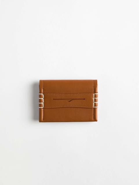 LEATHER LOAFER CARD HOLDER IN TAN
