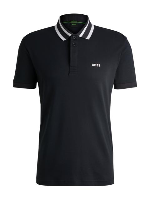 INTERLOCK-COTTON POLO SHIRT WITH LOGO DETAIL
