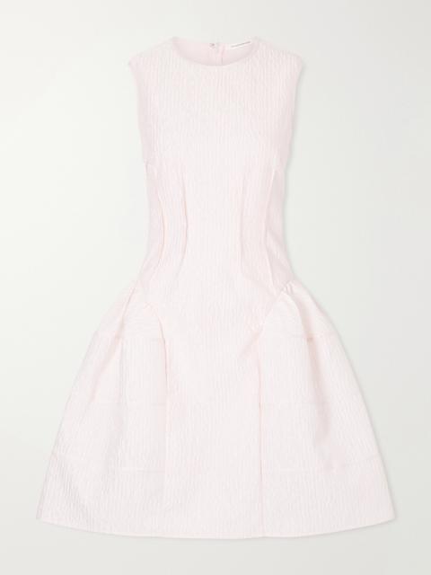 Claudie Gathered Paneled Cloqué Midi Dress
