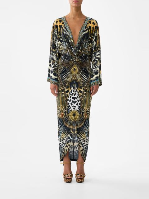 LONG SPLIT FRONT TWIST DRESS