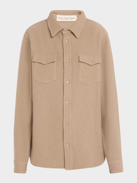 Smoke Waffle Cashmere Shirt Jacket