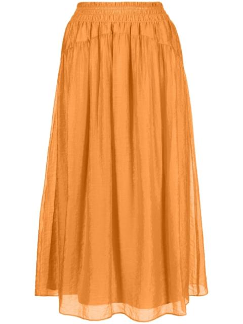 smocked-waist high-waisted skirt