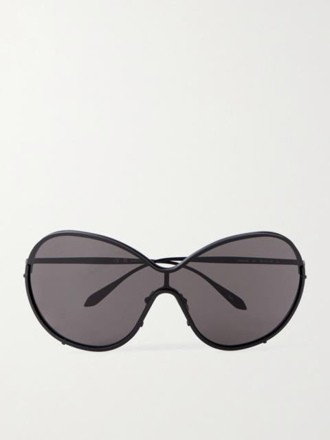 Mask Large Round-frame Metal Sunglasses