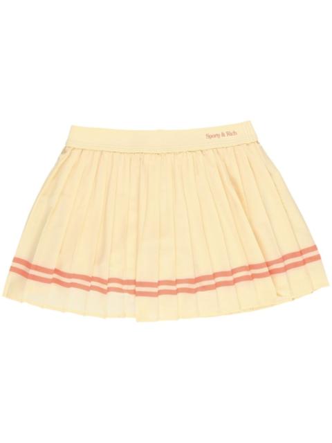 New Serif Pleated Skirt - Almond/Pomodoro