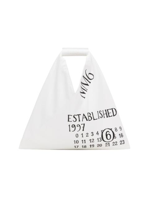 White Jersey 'Established Print' Mini Tote