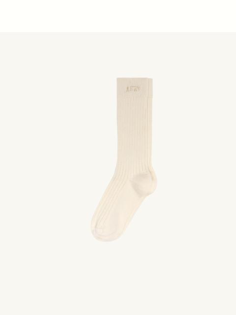 UNISEX RIBBED SOCKS WITH EMBROIDERED LOGO