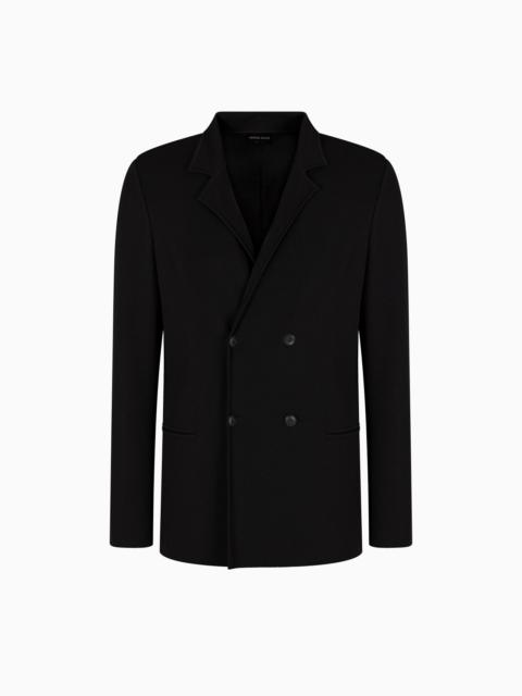 DOUBLE-BREASTED JACKET IN VIRGIN WOOL AND CASHMERE