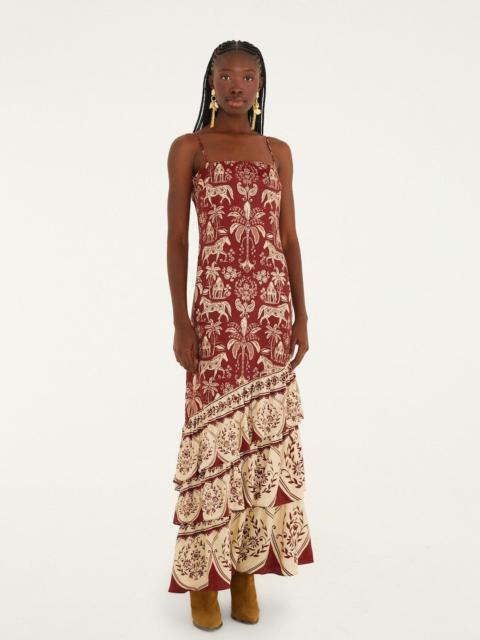 Dark Red Haras Sleeveless Lenzing™ Ecovero™ Viscose Maxi Dress