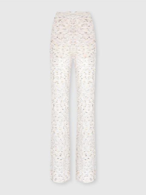 Flare trousers in slub knit with sequins