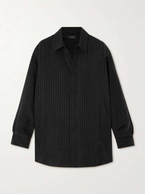 Striped Satin-jacquard Shirt