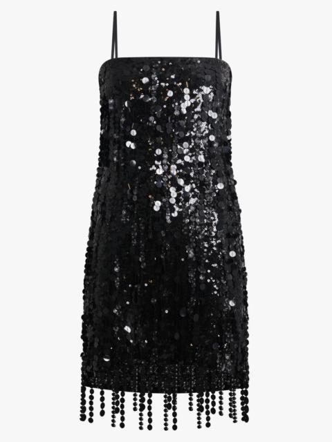 SEQUIN SLEEVELESS MINI DRESS | BLACK SHINE