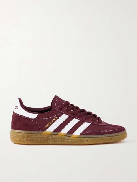 + Sporty & Rich Handball Spezial leather-trimmed suede and nubuck sneakers Burgundy