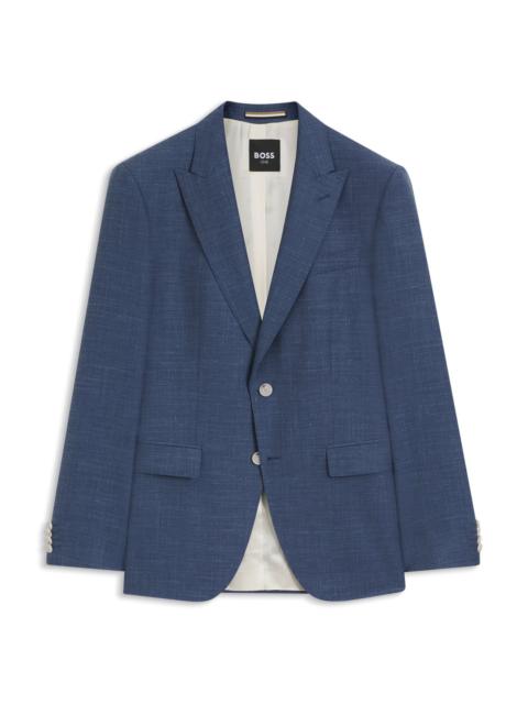 SLIM-FIT JACKET IN VIRGIN WOOL, SILK AND LINEN