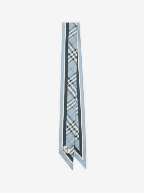Skinny Check Silk Scarf