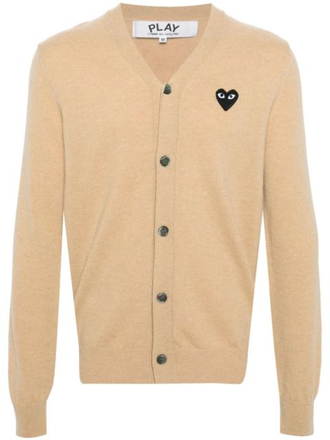 Heart-patch wool cardigan