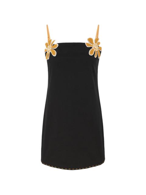 Catania floral-appliqué mini dress
