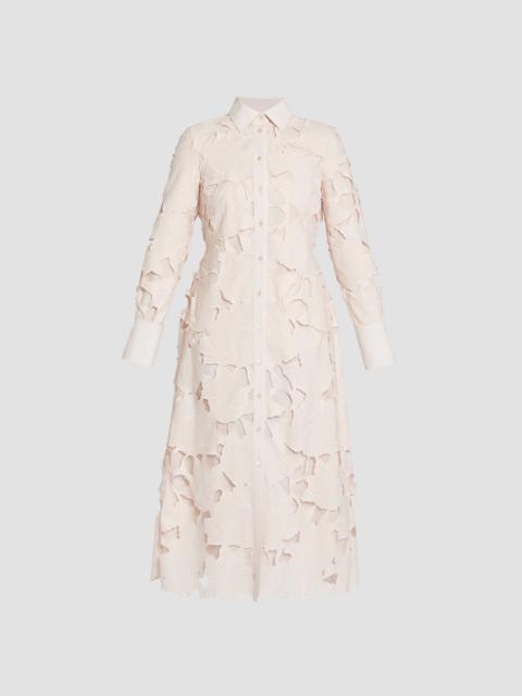 FLORAL CUTWORK LONG SLEEVE MIDI DRESS