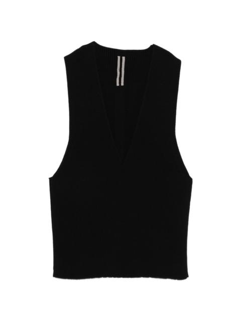 V-neck knitted vest