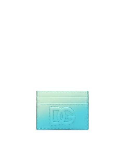 logo-embroidered ombrÃ©-effect cardholder