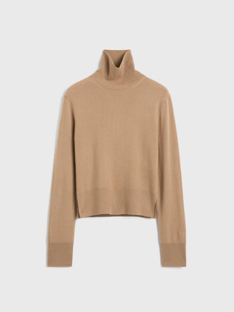 Cropped turtleneck camel